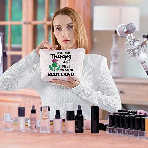 BLUPARK Scottish Gift Scottish Thistle Flower Makeup Bags I Don't Need Therapy Sasenach Lover Gifts (I Don’t Need Therapy) - Image 5