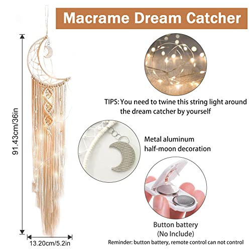 Homecor Gifts for Teenage Girls, Hanging Photo Display & Moon Dream Catchers, Christmas Teen Girls Gifts Ideas Ages 10 11 12 13 14 Years Old, Macrame Wall Decor Boho Bedroom Dorm Aesthetic Room Decor - Image 5