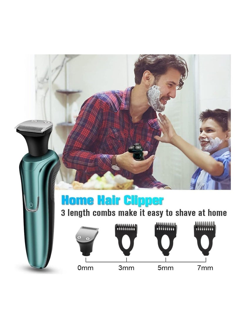 Generic - Electric Razor for Men Shavers for Men Electric Razor 4 in 1 Dry Wet Waterproof Rotary Men's Face Shaver Razors Cordless Face Shaver USB Rechargeable for Shaving Ideas Gift for Dad Husband - Image 1