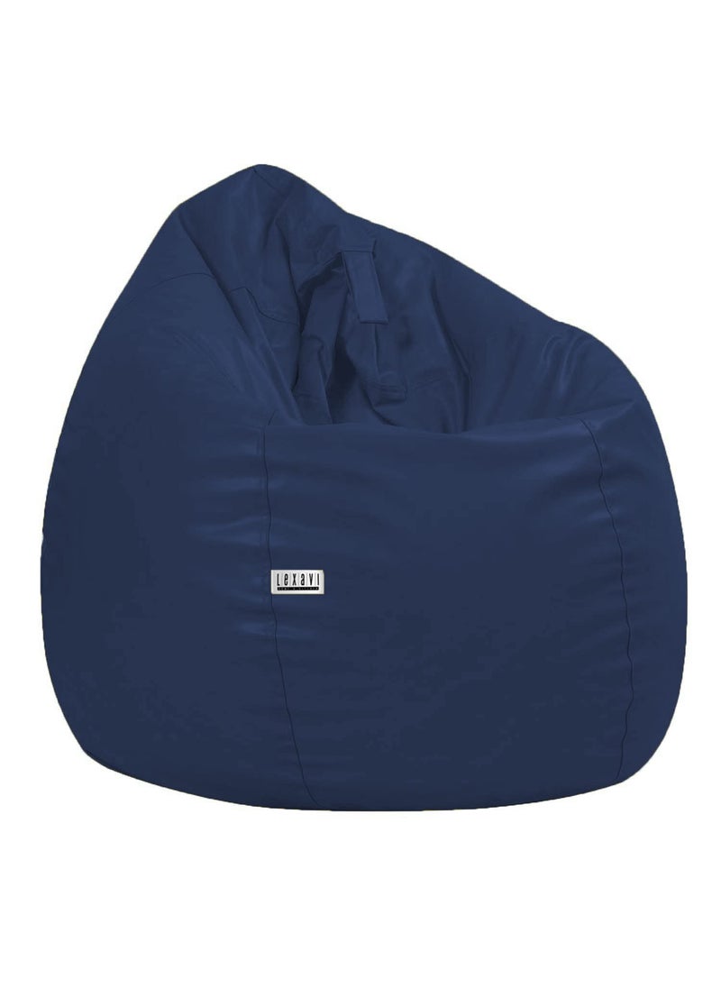LEXAVI LEXAVI4XL Combo Bean Bag with FootRest Cover Without Beans Navy Faux Leather  - Image 4