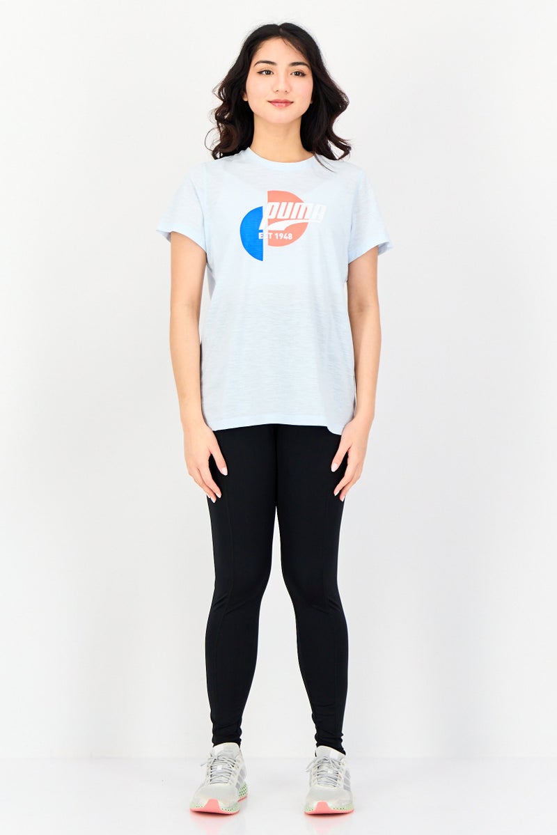 PUMA Women Sportswear Fit Short Sleeve Outdoor T-Shirt, Light Blue - Image 3