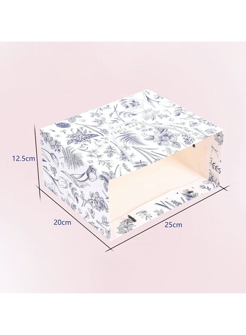Gift Bags with Handles, 10-Piece Colorful Flower Pattern Gift Bags, Portable Paper Gift Bags with Bow for Ramadan, Birthday, Anniversary, Mother's Day, Wedding Party 25x12x20cm - Image 2