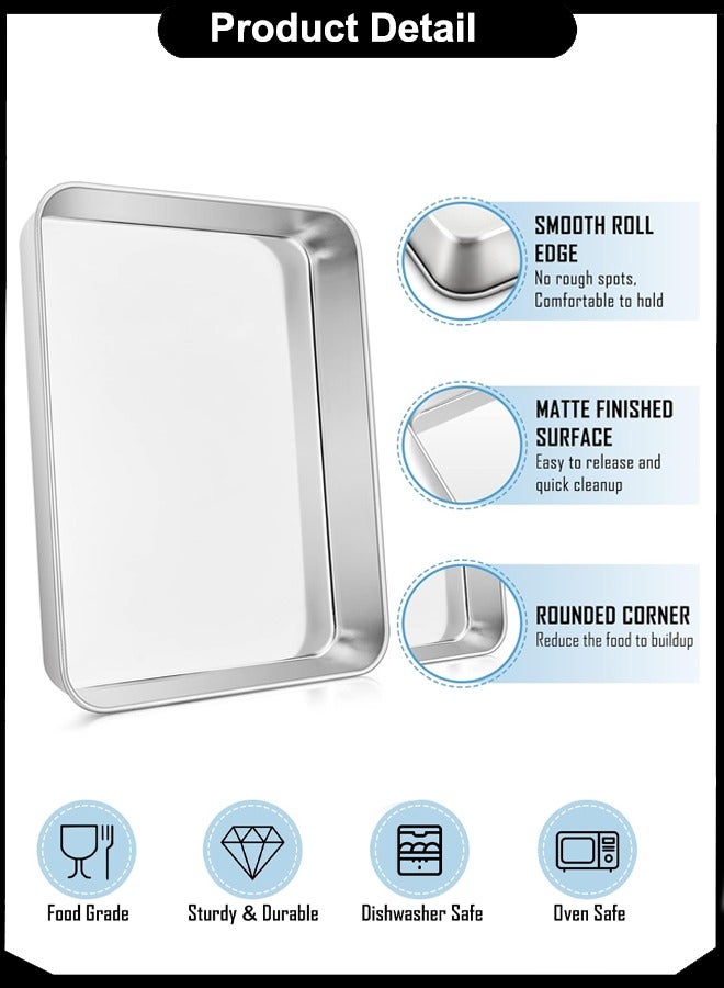 Majestic Premium Aluminium Baking Tray Set – 3-Piece Rectangular Roasting Pans, Sizes 26x17 cm, 31x23 cm, 36x29 cm – Durable, Food-Grade, Dishwasher & Oven Safe, Ideal for Cakes, Lasagna, Veggies & More  - Image 3