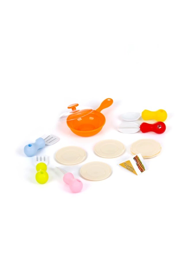 كيتشن مجموعة ألعاب المطبخ للأطفال، مجموعة ألعاب مطبخ تفاعلية للأطفال مع 53 قطعة من ألعاب المطبخ التظاهرية، وتأثيرات صوتية واقعية ووظائف محاكاة - Image 5