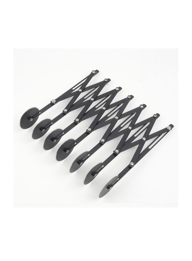 NIBEMINENT 7 Wheels Stainless Steel Adjustable Pizza Cutter Black 25.00x6.00x9.00centimeter - Image 3