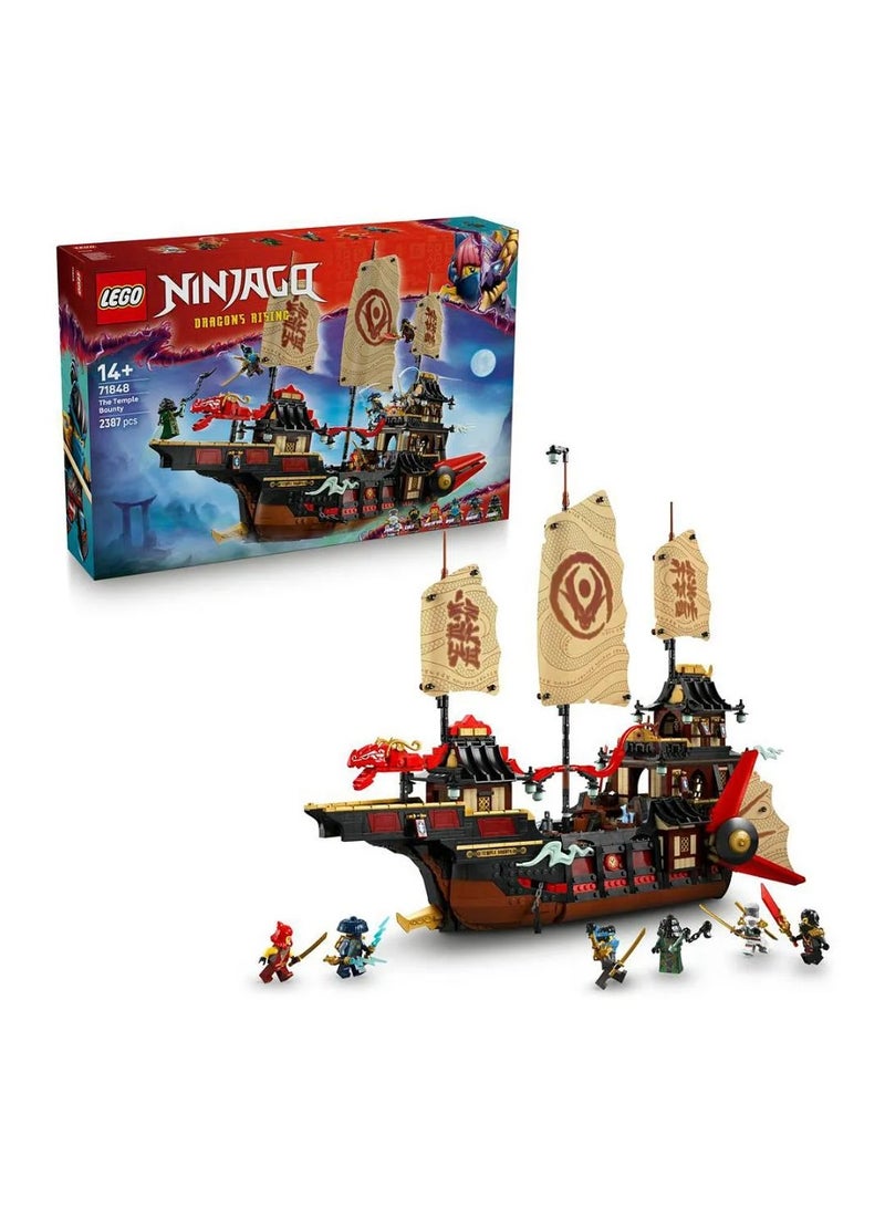 LEGO NINJAGO The Temple Bounty Ship Toy Building Kit with 6 Minifigures Including Cole 71848 - 2387 Pieces - Image 1