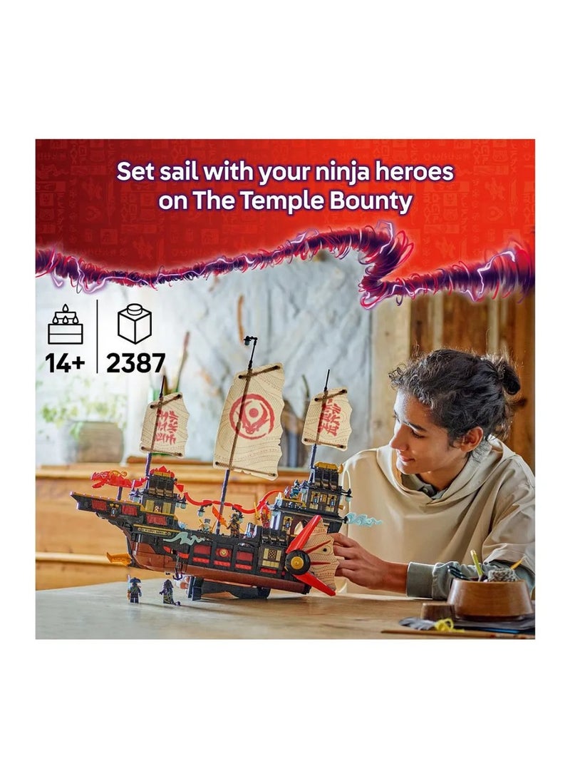 LEGO NINJAGO The Temple Bounty Ship Toy Building Kit with 6 Minifigures Including Cole 71848 - 2387 Pieces - Image 2