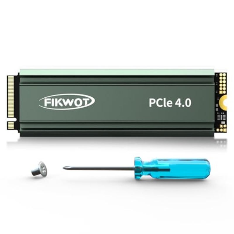 استخدام PS5/سطح المكتب/الكمبيوتر المحمول، NVMe M.2 2280 PCIe Gen4 x4 SSD مع مبدد حراري، أسود، سرعة قراءة تصل إلى 5000 ميجابايت/ثانية وذاكرة تخزين مؤقت SLC ديناميكية - Image 1