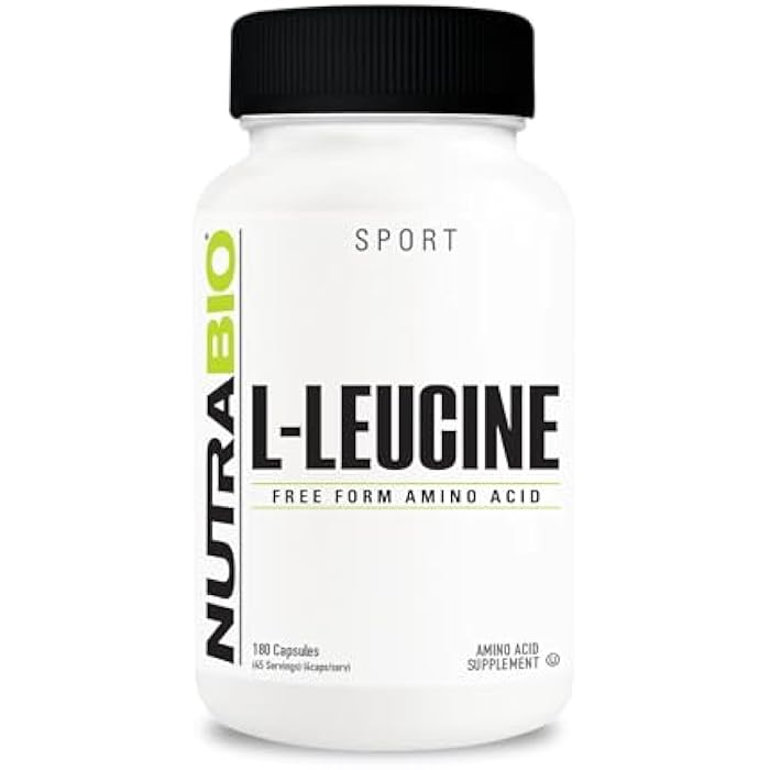 NutraBio L-Leucine Supplement - Optimal Amino Acid for Muscle Growth & Recovery - Naturally Fermented Free Form Leucine Amino Acids Supplement- Vegan, Non-GMO, Gluten Free - 400mg, 180 Capsules - Image 1