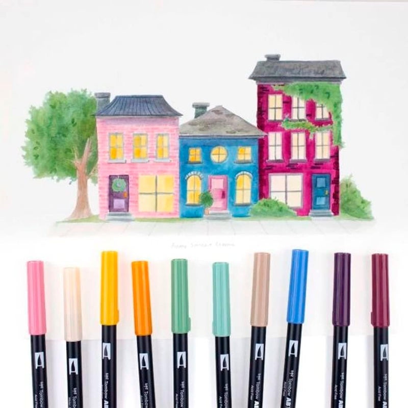 Tombow 56216 Dual Brush Pen Art Markers Cottage 10Pack Blendable Brush and Fine Tip Markers - Image 3