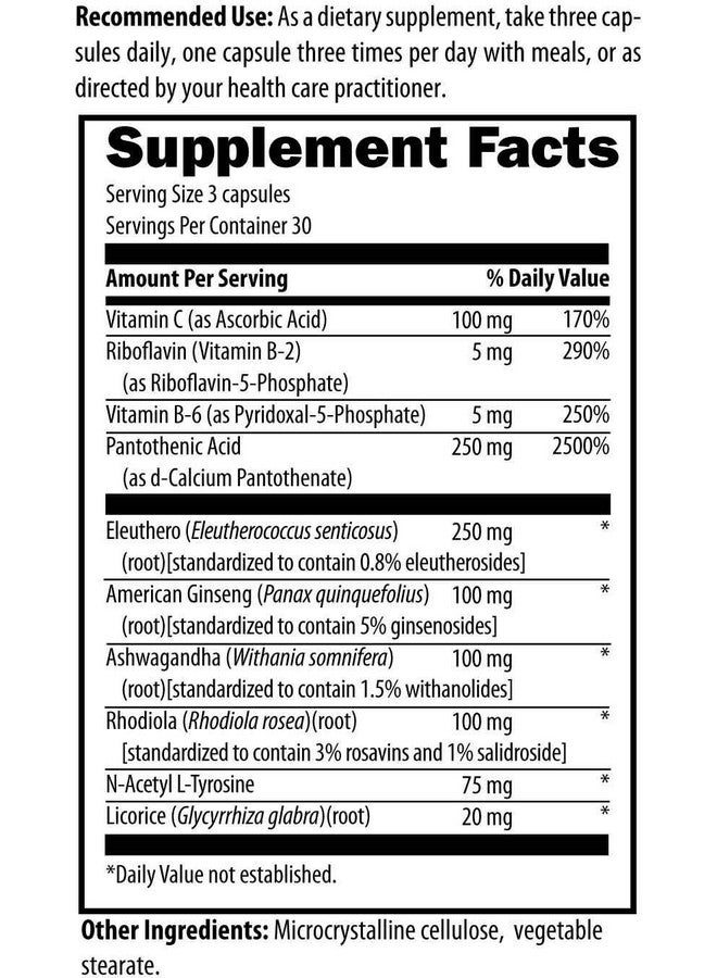 Rootcology Adrenal Support Adaptogenic Herbal Formula Supplement With Vitamin B6 Licorice + Nacetylltyrosine Comprehensive Daily Support For Better Focus (90 Capsules) - Image 5