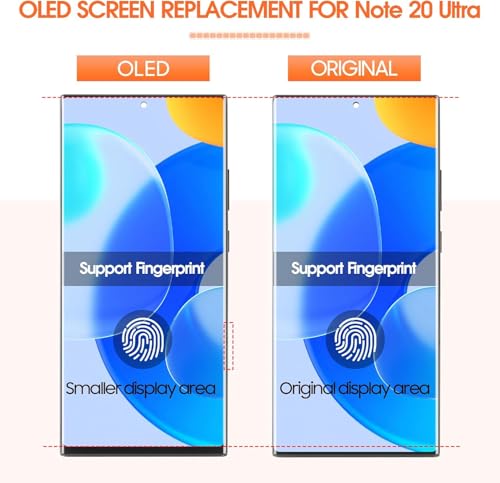 AGCUT OLED for Samsung Galaxy Note 20 Ultra Screen Replacement for Samsung Note 20 Ultra LCD Display SM-N985 SM-N986U LCD Digitizer Touch Assembly Black with Frame(Support Fingerprint) - Image 2