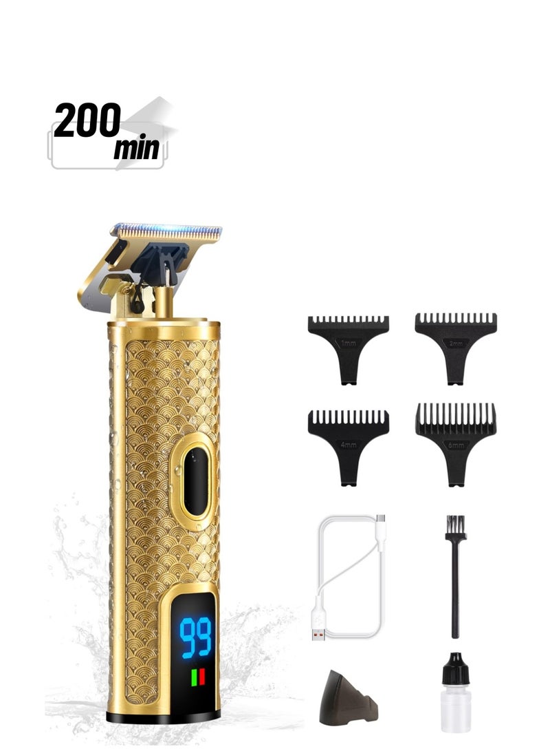 SYOSI Beard Trimmer Men, Professional Hair Clippers Shavers for Men, IPX6 Waterproof Cordless Barber Grooming Sets, Zero Gapped T Blade Hair Trimmer with LCD Display Gifts for Men - Image 1