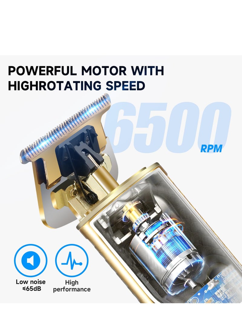 SYOSI Beard Trimmer Men, Professional Hair Clippers Shavers for Men, IPX6 Waterproof Cordless Barber Grooming Sets, Zero Gapped T Blade Hair Trimmer with LCD Display Gifts for Men - Image 4