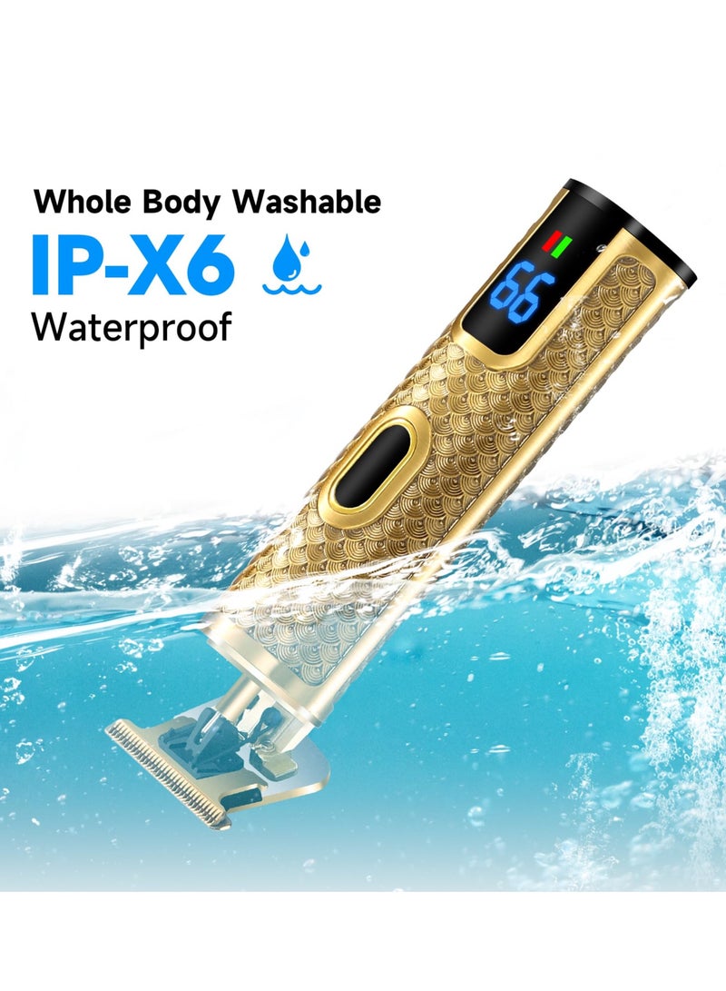 SYOSI Beard Trimmer Men, Professional Hair Clippers Shavers for Men, IPX6 Waterproof Cordless Barber Grooming Sets, Zero Gapped T Blade Hair Trimmer with LCD Display Gifts for Men - Image 3