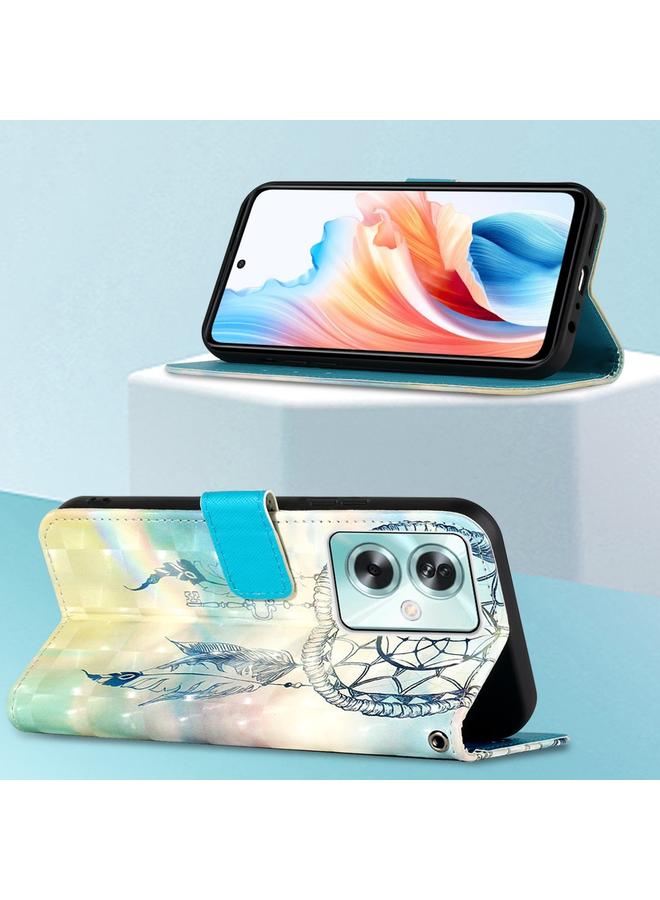 اس-توب جراب لهاتف OPPO A79 5G جراب هاتف جلدي قابل للطي أفقيًا برسومات ثلاثية الأبعاد - Image 4