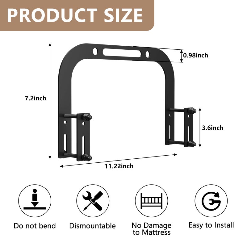 DELLAN Mattress Slide Stopper, DELLAN Non-Slip Gripper Retainer Bar, Mattress Holder for 1.5 "x 2.9" Bed Frame to Prevent Sliding (2 Pack) - Image 2