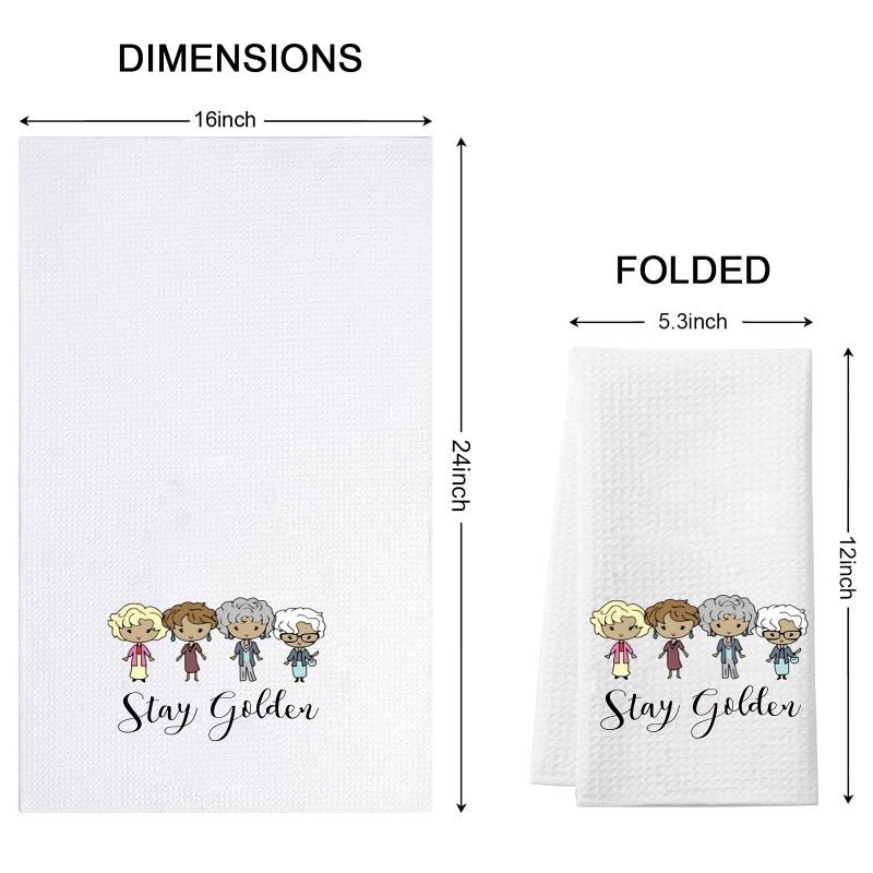 WCGXKO TV Show Inspired Stay Golden Kitchen Home Decor Hostess Gift Flour Sack Towel Dish Towel Hand Towel (Stay Golden Towel) - Image 2