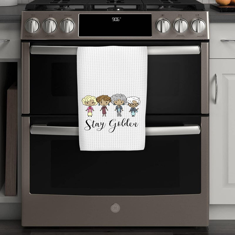 WCGXKO TV Show Inspired Stay Golden Kitchen Home Decor Hostess Gift Flour Sack Towel Dish Towel Hand Towel (Stay Golden Towel) - Image 5