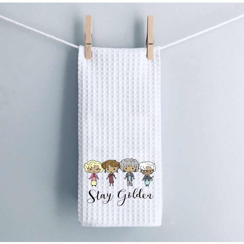 WCGXKO TV Show Inspired Stay Golden Kitchen Home Decor Hostess Gift Flour Sack Towel Dish Towel Hand Towel (Stay Golden Towel) - Image 4