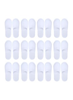 LA PERLA TECH  12 Pairs Disposable Spa Slippers Fluffy Closed Toe Spa Slippers for Hotel, Home, Guest Use  - Image 1