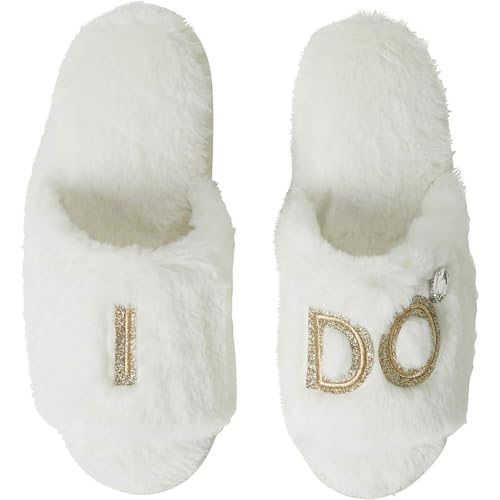 Dearfoams أحذية ديرفومز للنساء هدايا العروس ووصيفات العروس "أفعل" طاقم الأحذية لحفلات الزفاف وحفلات العزوبية، صغيرة - Image 5