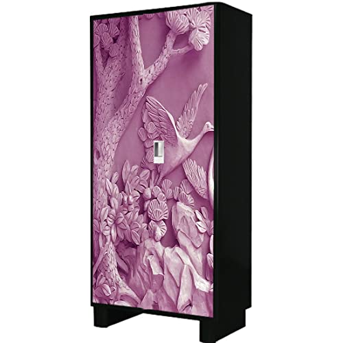 WallDaddy Self Adhesive Almirah Stickers, Wall Stickers, Decorative Sticker Wallpaper for Home Wardrobe Doors (Kingfisher Almirah) PVC Vinyl Size Large (39 x 84 Inch) - Image 3