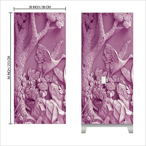 WallDaddy Self Adhesive Almirah Stickers, Wall Stickers, Decorative Sticker Wallpaper for Home Wardrobe Doors (Kingfisher Almirah) PVC Vinyl Size Large (39 x 84 Inch) - Image 2