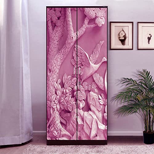WallDaddy Self Adhesive Almirah Stickers, Wall Stickers, Decorative Sticker Wallpaper for Home Wardrobe Doors (Kingfisher Almirah) PVC Vinyl Size Large (39 x 84 Inch) - Image 1