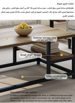 آن فش 120*60*42 سنتيمتر طاولة القهوة بسيطة النمط الأوروبي طبقة مزدوجة MDF الهندسة مجلس المنزل أريكة طاولة مركزية لغرفة المعيشة  - Image 4