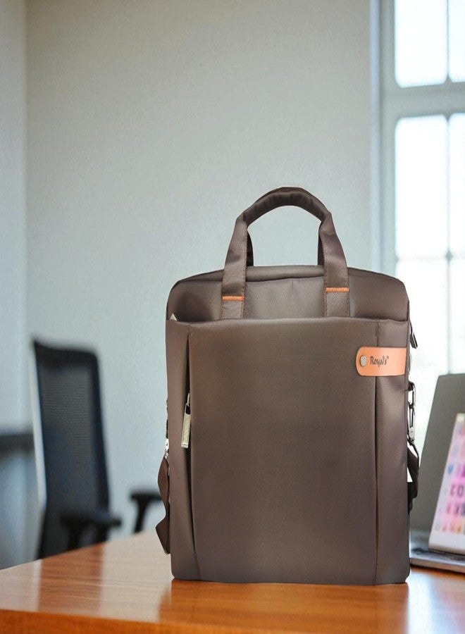 Brown Color Laptop Briefcase 15.6 Inch Business Office Bag Laptop Bag for Men Women - Image 3