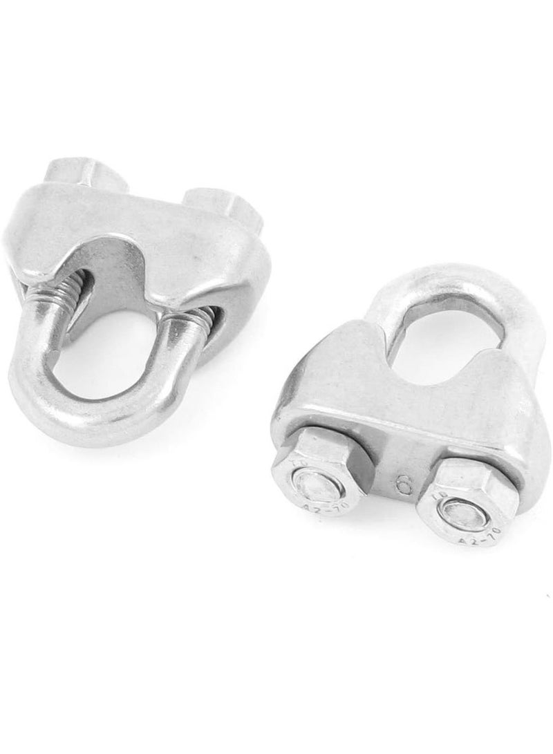 GGOOT Pair Hardware Tool Single Saddle 6mm Wire Rope Clip U Bolt Clamp Fastener (da4db7f1524fc54e65e6b4d35c41a932)