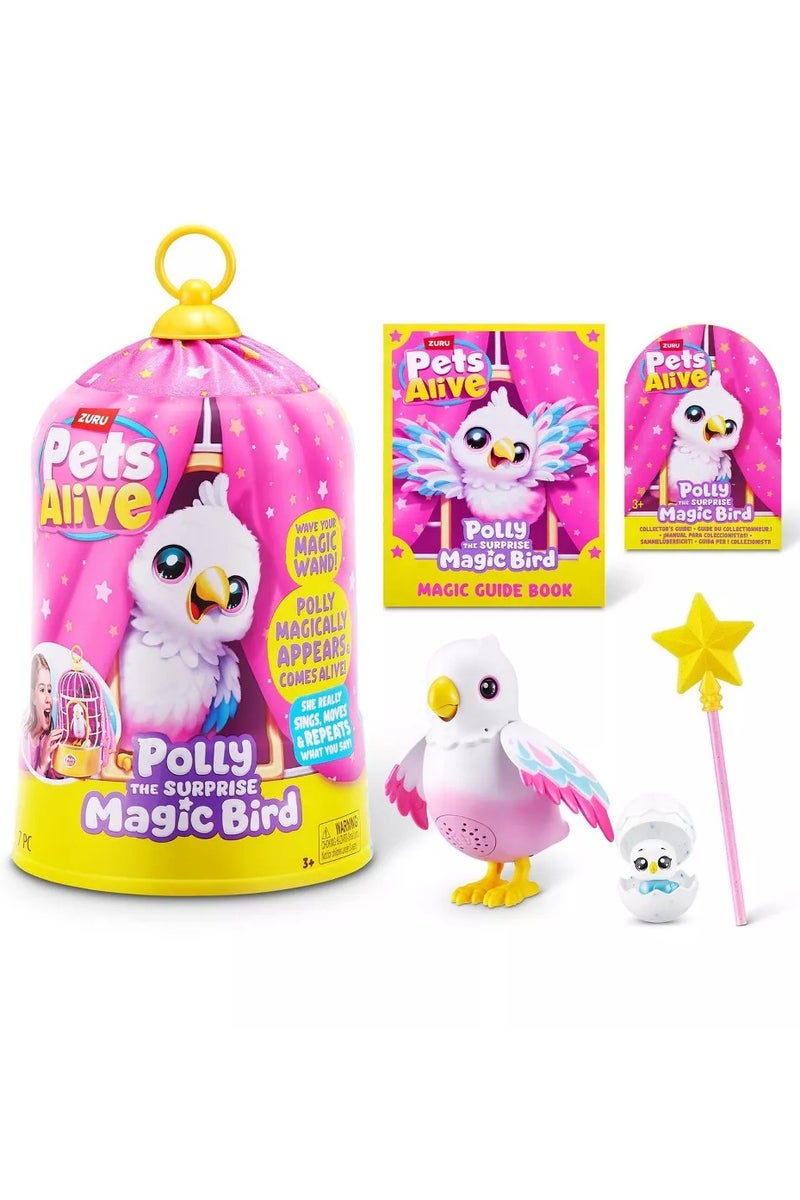 Pets Alive Polly the Magic Bird – Interactive Singing & Talking Parrot Toy with Magic Trick Curtain and Hatchable Baby Bird by ZURU - Image 1