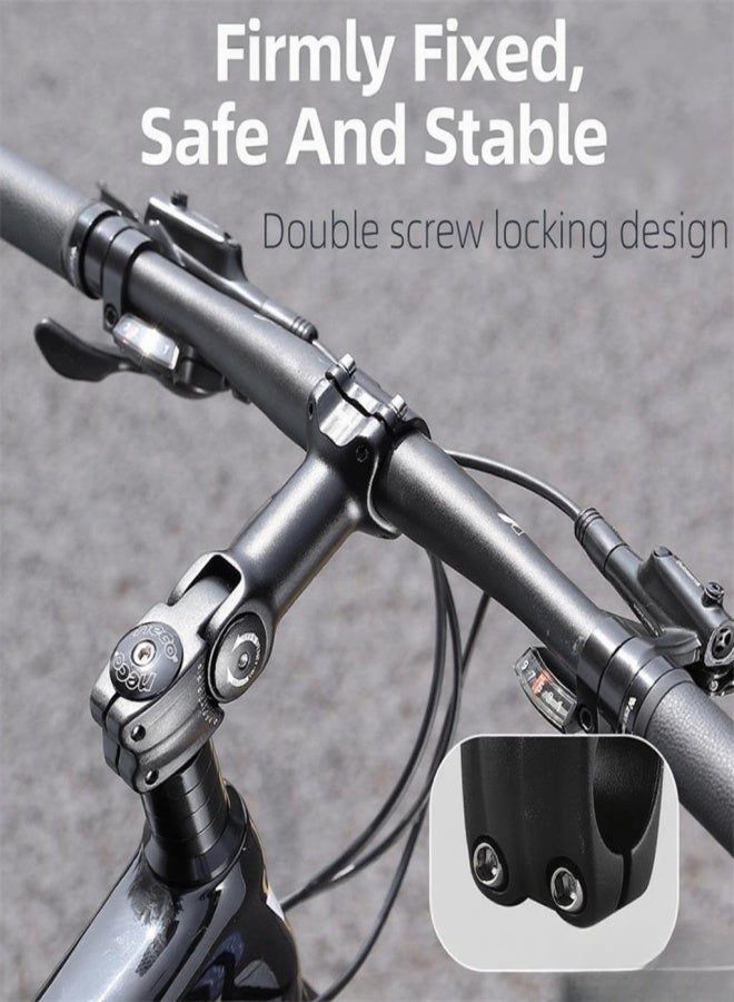 Adjustable Bicycle Handlebar Stem with 60° Angle, Aluminum Alloy, Black - Image 3