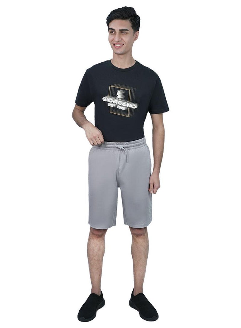 GIORDANO Men Regular Interlock Embroidery Shorts - Image 2
