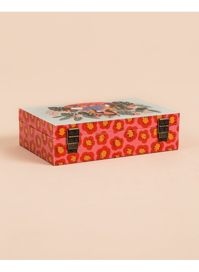 تشامباك Chumbak Live Slow Trinket Box ، MDF & Canvas ، احتفظ بتذكاراتك الثمينة في هذا الصندوق الساحر ، حيث يلتقي الترفيه بالتخزين - 1500 جرام  - Image 4