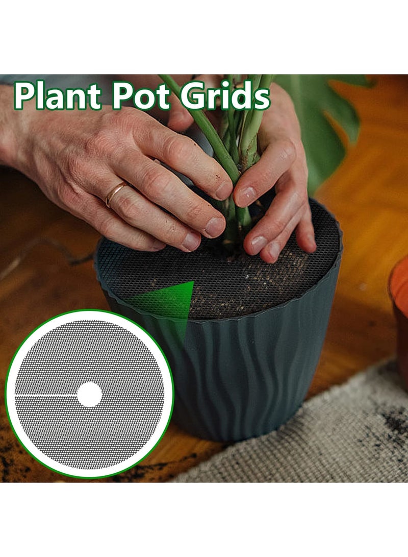 Barakah 6 Pcs Plant Pot Grids, Cuttable Plant Soil Covers Protectors from Pets & Animals, Flower Pot Soil Guard Disc for Indoor Houseplants & Outdoor Garden Plant Protection (11.8 Inch) - Image 2