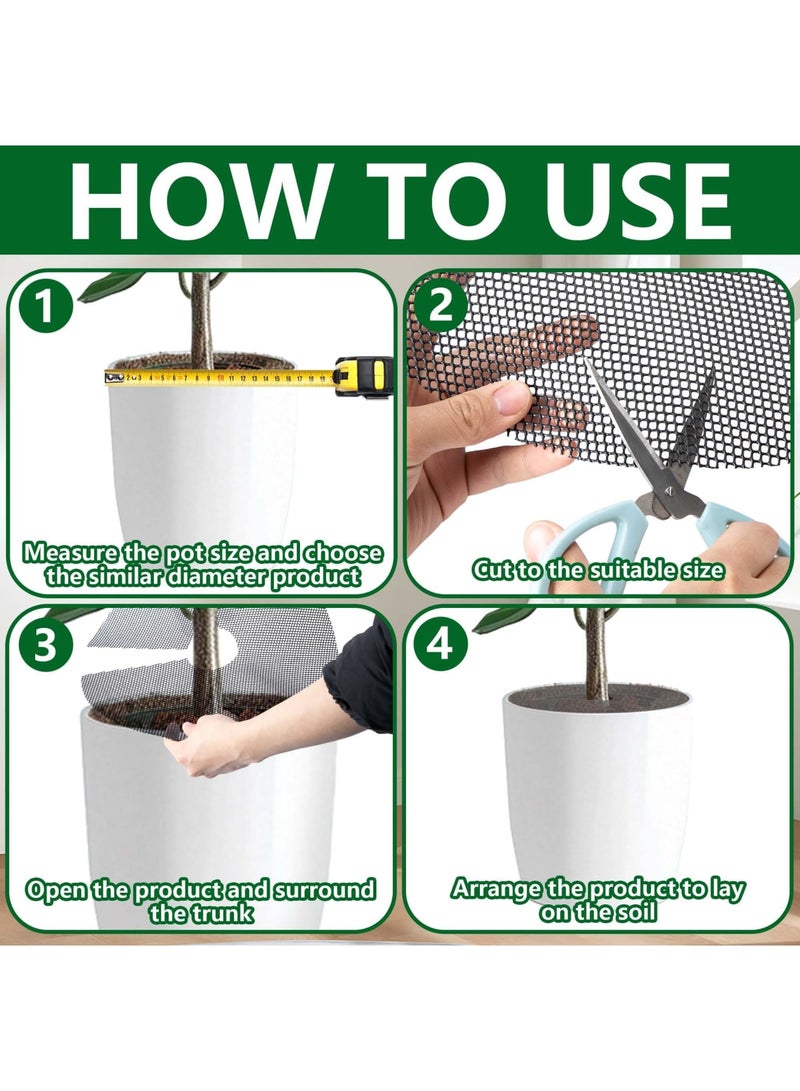 Barakah 6 Pcs Plant Pot Grids, Cuttable Plant Soil Covers Protectors from Pets & Animals, Flower Pot Soil Guard Disc for Indoor Houseplants & Outdoor Garden Plant Protection (11.8 Inch) - Image 4