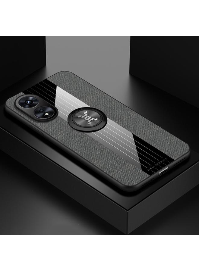 The Bros Case For OPPO A97 Stitching Cloth Textue TPU Phone Case with Ring Holder