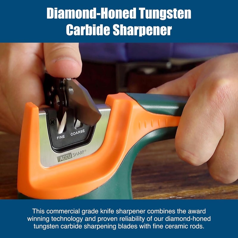 AccuSharp 039C Pull-Through Knife Sharpener-Orange/Green - Image 2