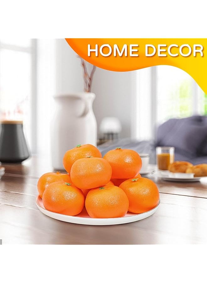 erorex - 16 Pcs Artificial Oranges Decorative Fake Oranges Simulated Plastic Orange Decorative Fruit Tray Realistic Fake Fruit Oranges For Home Kitchen Festival Party Decoration - Image 1