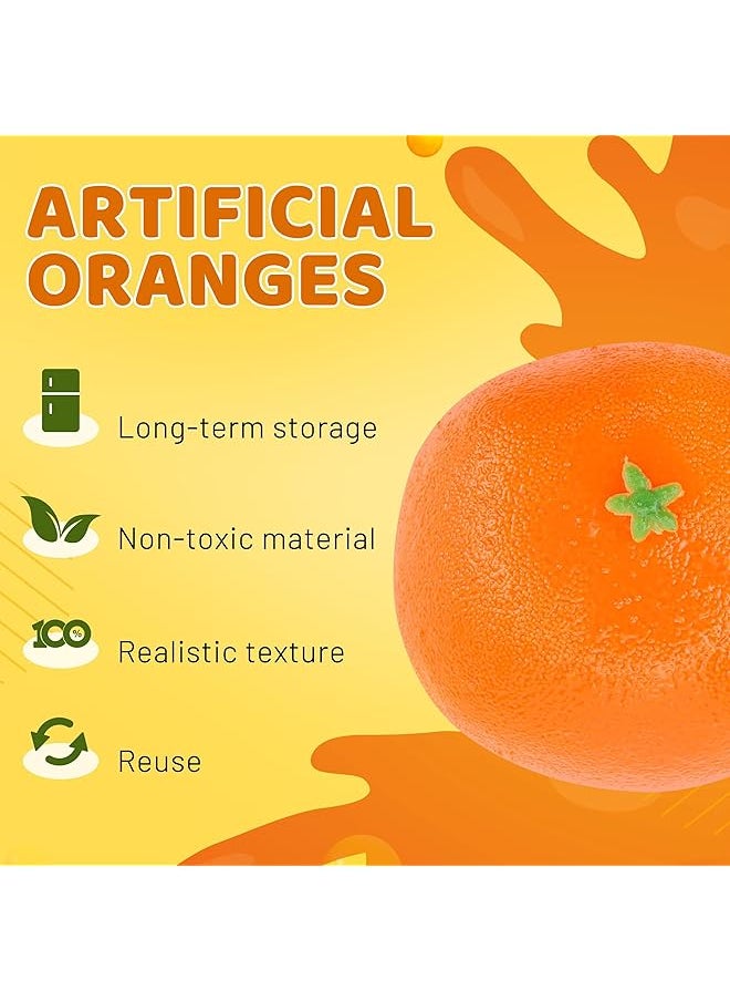 erorex - 16 Pcs Artificial Oranges Decorative Fake Oranges Simulated Plastic Orange Decorative Fruit Tray Realistic Fake Fruit Oranges For Home Kitchen Festival Party Decoration - Image 1