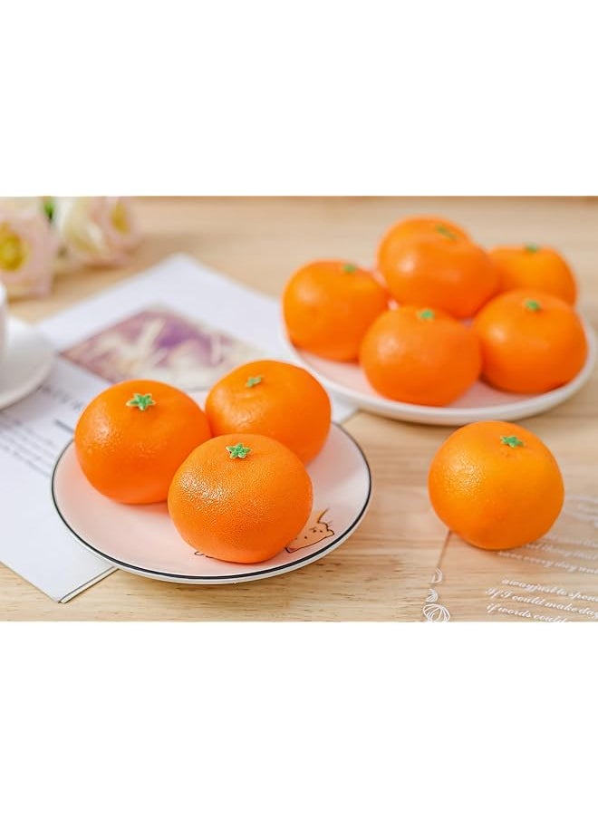 erorex - 16 Pcs Artificial Oranges Decorative Fake Oranges Simulated Plastic Orange Decorative Fruit Tray Realistic Fake Fruit Oranges For Home Kitchen Festival Party Decoration - Image 1