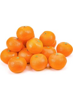 16 Pcs Artificial Oranges Decorative Fake Oranges Simulated Plastic Orange Decorative Fruit Tray Realistic Fake Fruit Oranges For Home Kitchen Festival Party Decoration