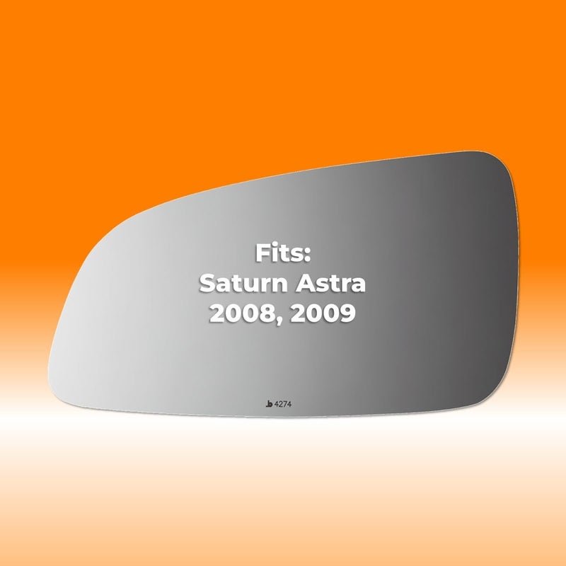 Burco 4274 Left Driver Side Replacement Mirror Glass Non-Heated for Saturn Astra 2008 2009 7 1/2 Inches Diagonally Backing Plate not Included - Image 3