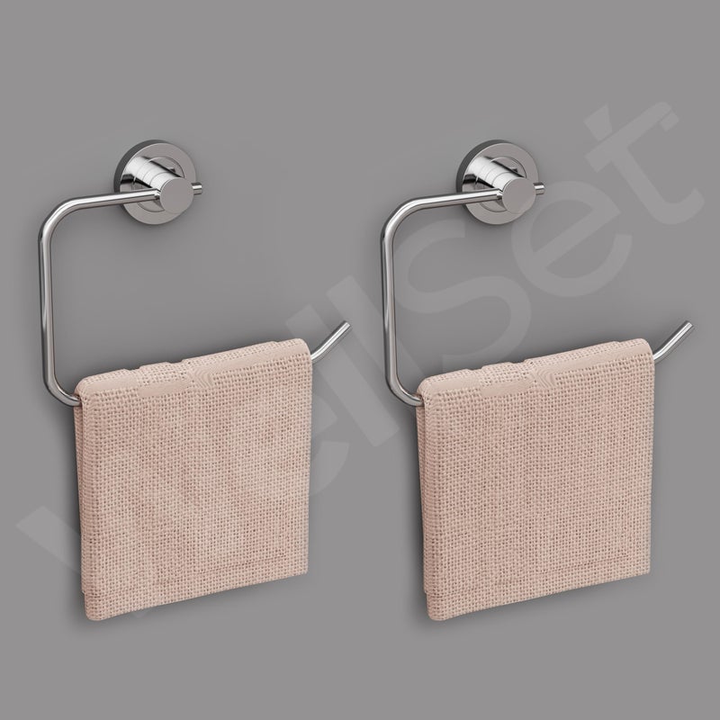 Well Set حلقة/حامل منشفة يد مدمجة من ويل سيت لحوض الغسيل وحامل مناديل للمطبخ (عبوة من 2 قطعة) - Image 1