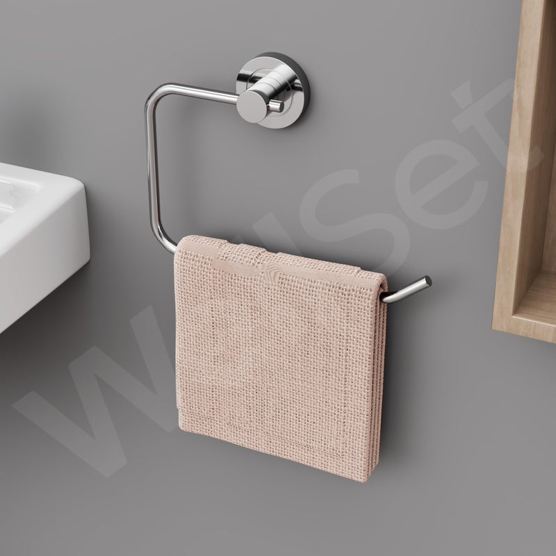 Well Set حلقة/حامل منشفة يد مدمجة من ويل سيت لحوض الغسيل وحامل مناديل للمطبخ (عبوة من 2 قطعة) - Image 2