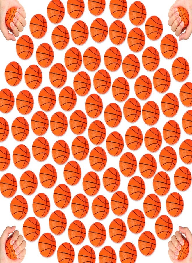 Leitee 120 Pcs Mini Basketball Soft Foam Stress Balls Small Squeeze Basketball Toys 1.6 inch Bouncy Ball for Anxiety Stress Relief Party Favor Decoration School Reward Present Game - Image 1