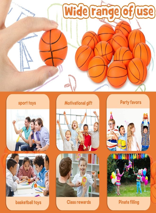 Leitee 120 Pcs Mini Basketball Soft Foam Stress Balls Small Squeeze Basketball Toys 1.6 inch Bouncy Ball for Anxiety Stress Relief Party Favor Decoration School Reward Present Game - Image 5