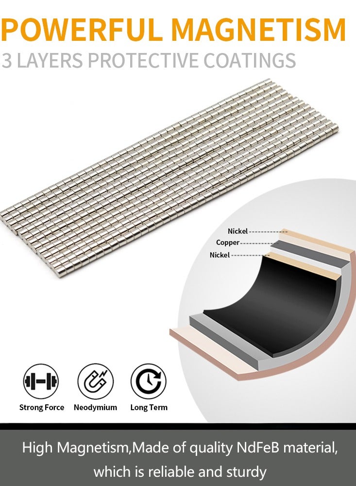 200pcs 0.12x0.12 inch Neodymium Magnet Round Permanent Magnetic Small NdFeB Refrigerator Magnets 3x3mm - Image 4